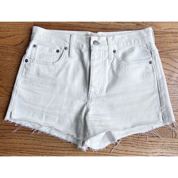Madewell Relaxed Denim Shorts White Button Fly Jean Shorts Style# MC904 Sz 23 - Picture 5 of 16